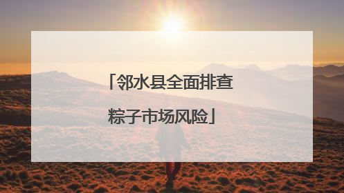 邻水县全面排查粽子市场风险