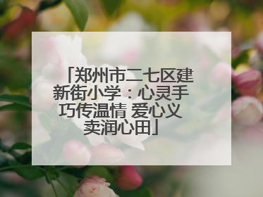 郑州市二七区建新街小学：心灵手巧传温情 爱心义卖润心田
