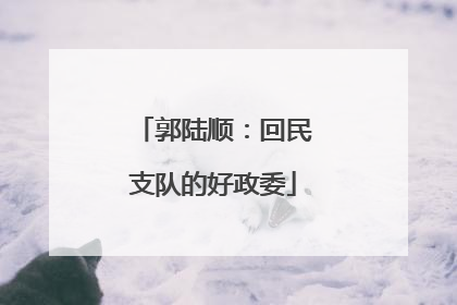 郭陆顺：回民支队的好政委
