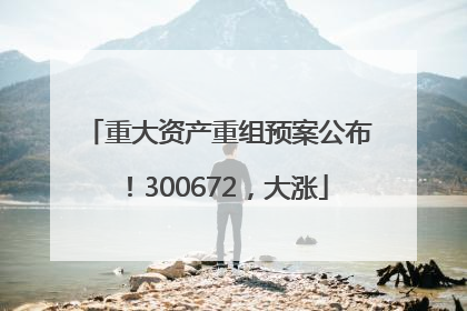 重大资产重组预案公布！300672，大涨