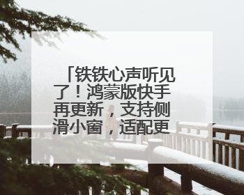铁铁心声听见了！鸿蒙版快手再更新，支持侧滑小窗，适配更多设备
