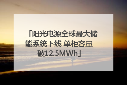 阳光电源全球最大储能系统下线 单柜容量破12.5MWh