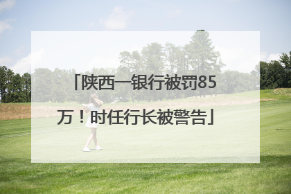 陕西一银行被罚85万！时任行长被警告