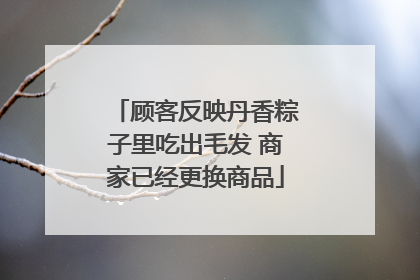 顾客反映丹香粽子里吃出毛发 商家已经更换商品
