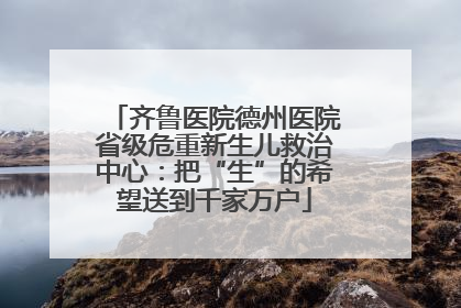 齐鲁医院德州医院省级危重新生儿救治中心：把“生”的希望送到千家万户