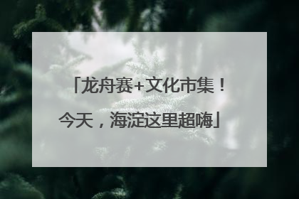 龙舟赛+文化市集！今天，海淀这里超嗨