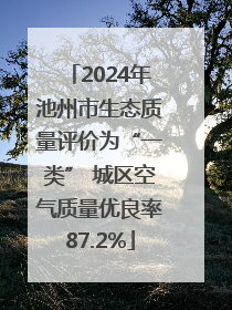 2024年池州市生态质量评价为“一类” 城区空气质量优良率87.2%