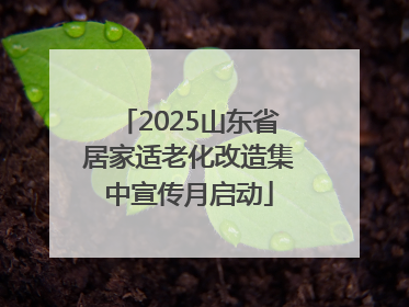 2025山东省居家适老化改造集中宣传月启动