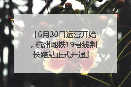 6月30日运营开始，杭州地铁19号线荆长路站正式开通