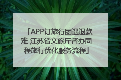 APP订旅行团遇退款难 江苏省文旅厅督办同程旅行优化服务流程